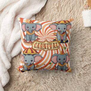 Coussin Impression de quatre éléphants de cirque