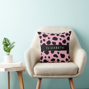 Coussin Impression De Vache, Spots De Vache, Vache Rose, V