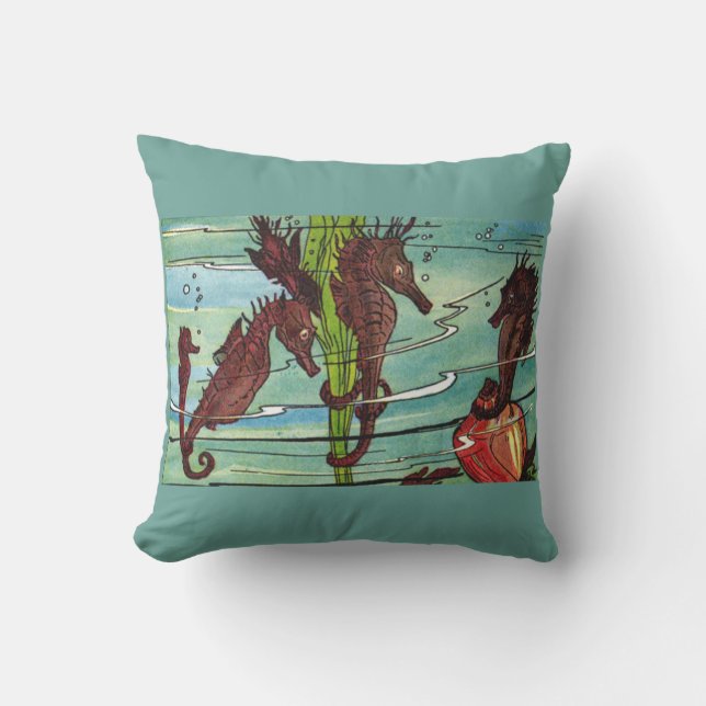 Coussin impression des hippocampes (Recto)
