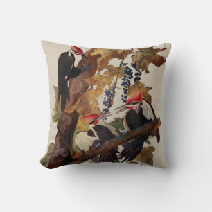 Coussin Impression d'oiseau Pic à tête rouge de John James