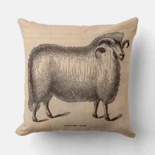 Coussin Impression du 19e siècle Bélier Dorset