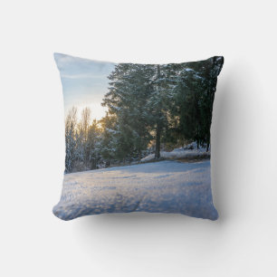 Coussin Impression envoûtante de la forêt de neige