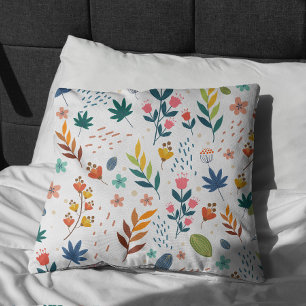 Coussin Impression florale colorée