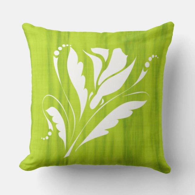 Coussin Impression florale magnifique sur Lime Green (Recto)