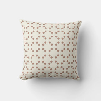 Coussin Impression géométrique blanche avec pois marron