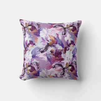 Coussin Impression Iris Abstraite Aquarelle
