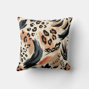 Coussin Impression léopard de style animalier exotique pei