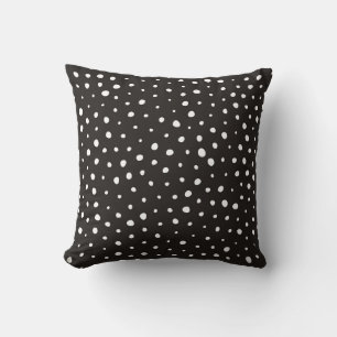 Coussin Impression/Motif Dalmatien Inversé Noir et Blanc
