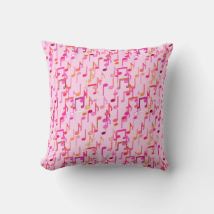 Coussin Impression musicale - rose, multi