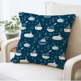 Coussin Impression sous-marine et bateau nautiques