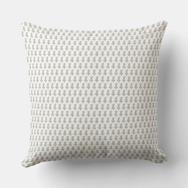 Coussin Impression sur bloc vert clair floral  (Verso)