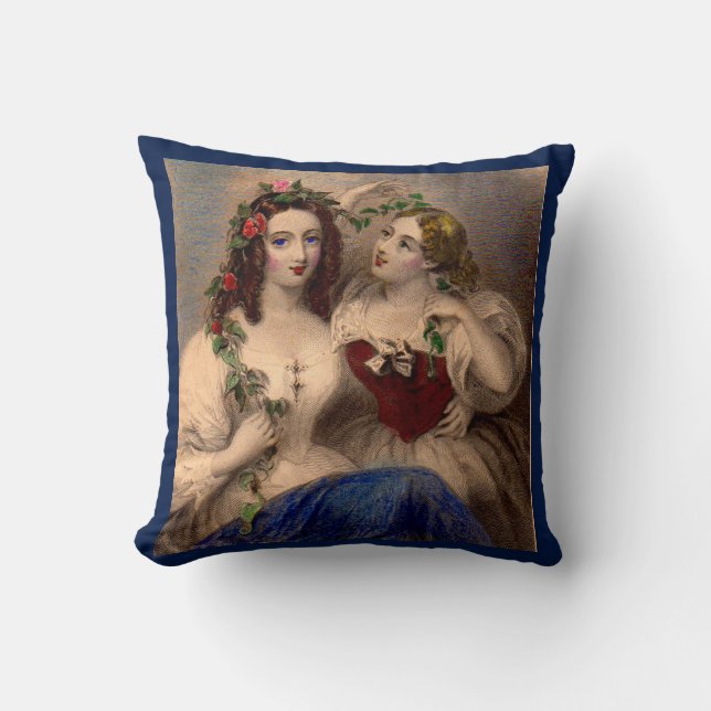 Coussin Impression victorienne La couronne de Parting colo (Recto)