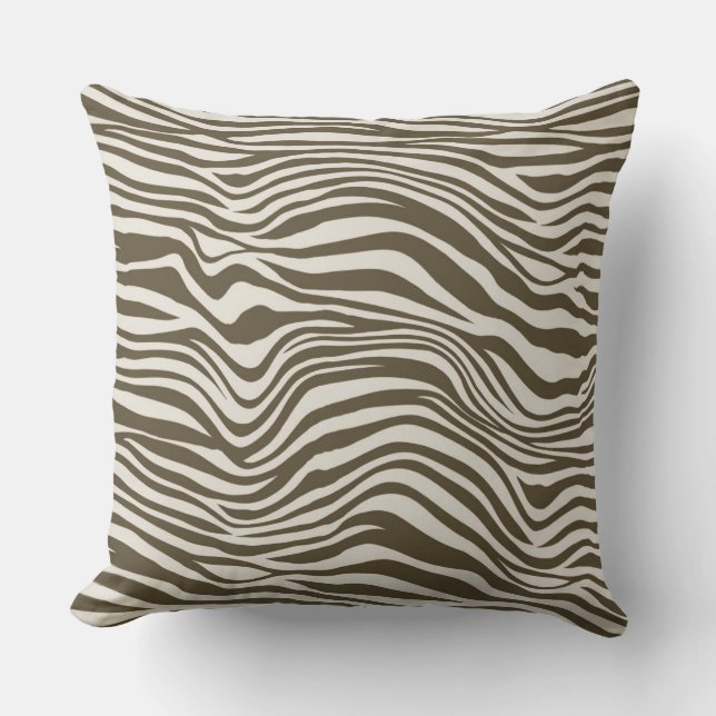 Coussin Impression Zebra Crème Brown (Recto)