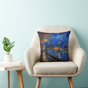 Coussin Impressionnisme de nuit à Londres