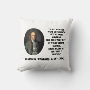 Coussin Imprimantes de Ben Franklin pas à la citation