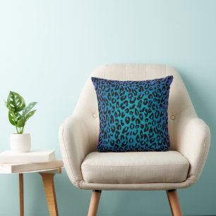 Coussin Imprimé Animalier Léopard Ombre Violet Élégant