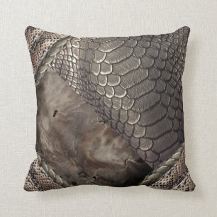 Coussin imprimé en cuir, et sertissage avec imprimé alli