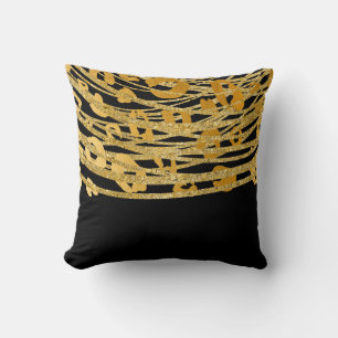 Coussin Imprimé Glam léopard guépard noir or doré