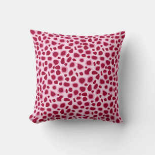 Coussin Imprimé léopard - Bordeaux et rose