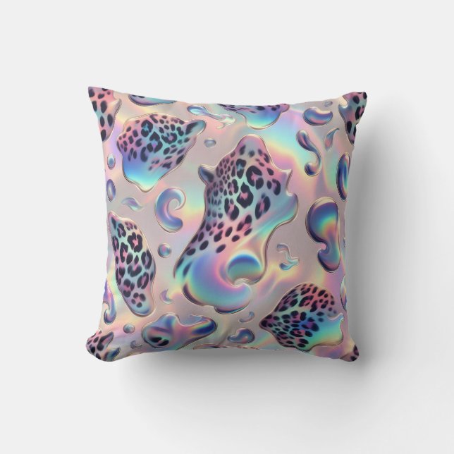 Coussin Imprimé léopard girly opale chic (Recto)