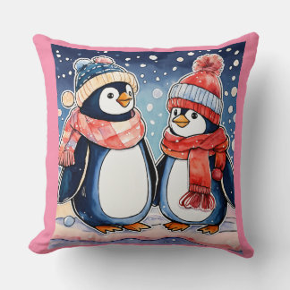 Coussin imprimé pingouin souple