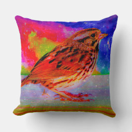 Coussin Imprimer l'art du rêve d'oiseaux cosmiques"
