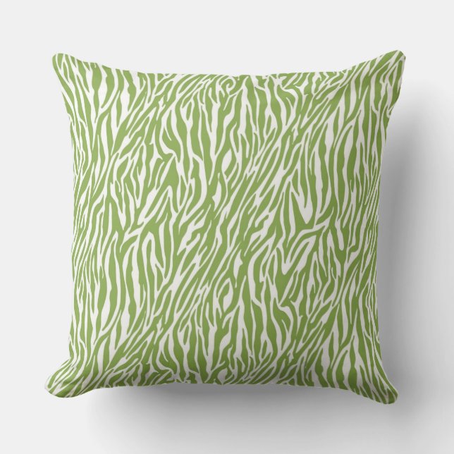 Coussin Imprimer Safari vert Zebra (Recto)