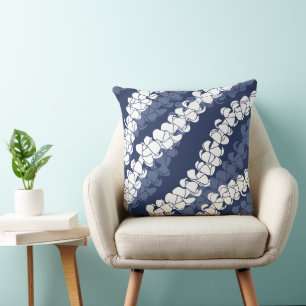 Coussin Imprimerie hawaïenne Puakenikeni lei