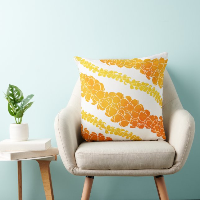 Coussin Imprimerie hawaïenne Puakenikeni lei (Chaise)