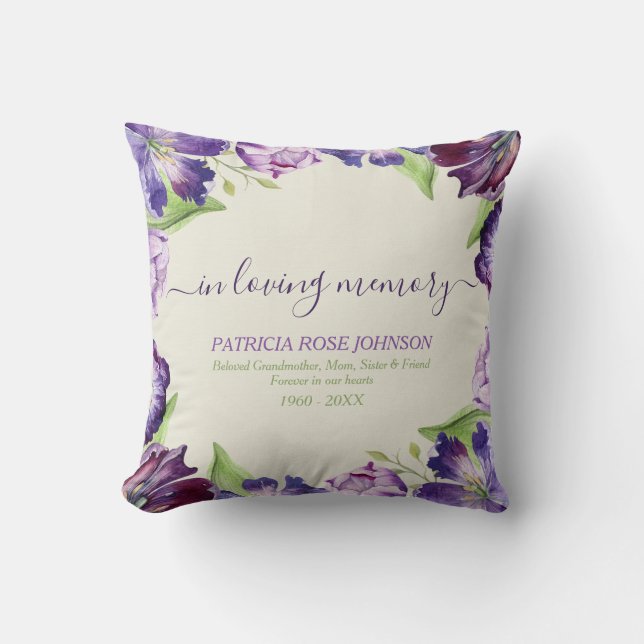 Coussin In Love Mémoire Floral Tulips Photo Tribute (Recto)