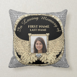 Coussin In Love Memory Photo Silver and Gold