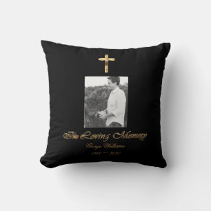 Coussin In Love Memory Religious Golden Cross Ajouter une 