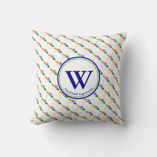 Coussin INDIA FLAG Custom Monogramme Ajouter Votre Nom Pat