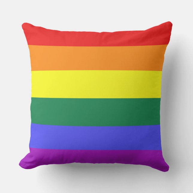 Coussin Indicateur de la fierté arc-en-ciel (Recto)