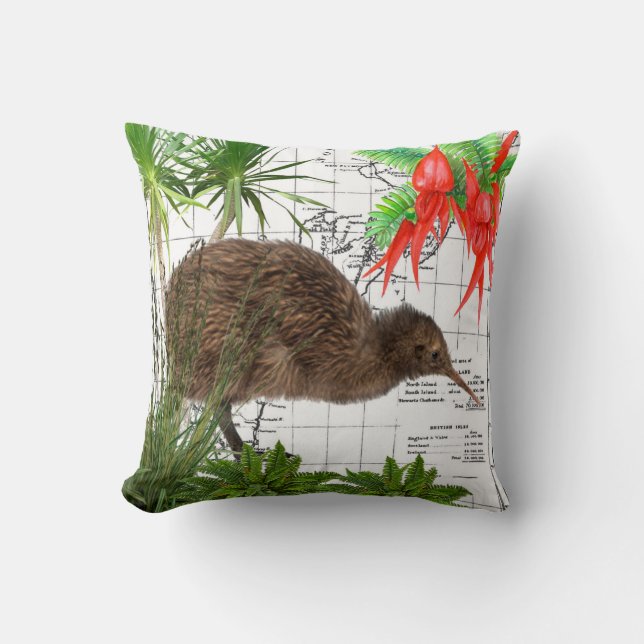 Coussin indigène de kiwi de la Nouvelle Zélande (Recto)