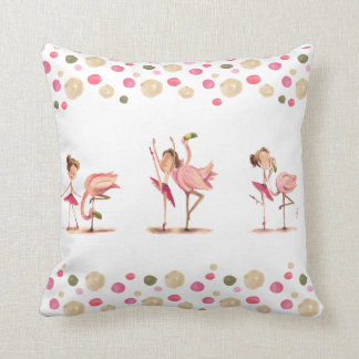 Coussin infantile fille danseur et le flamant