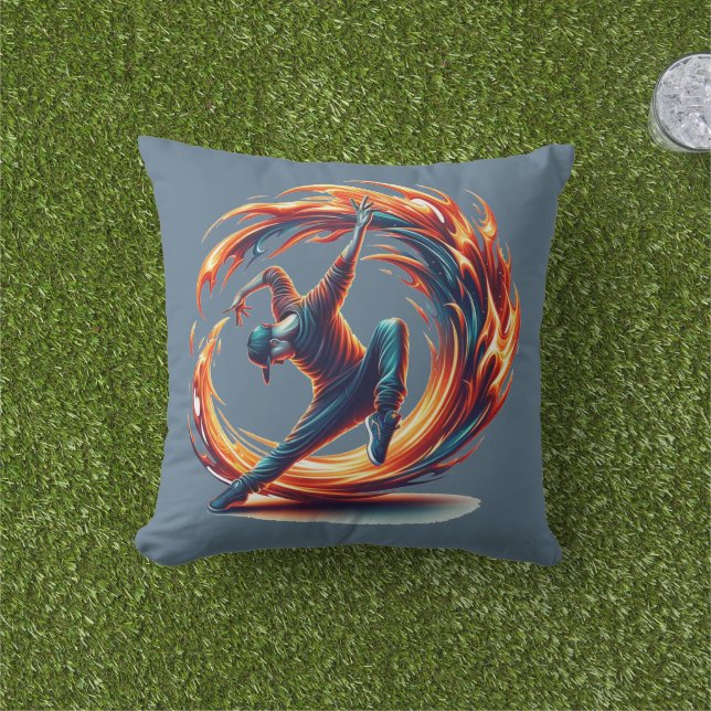 Coussin Inferno Spin - Stimuler l'esprit de Breakdance (Herbe)