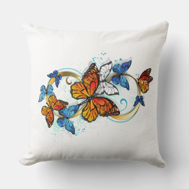 Coussin Infinité de papillons monarques (Recto)
