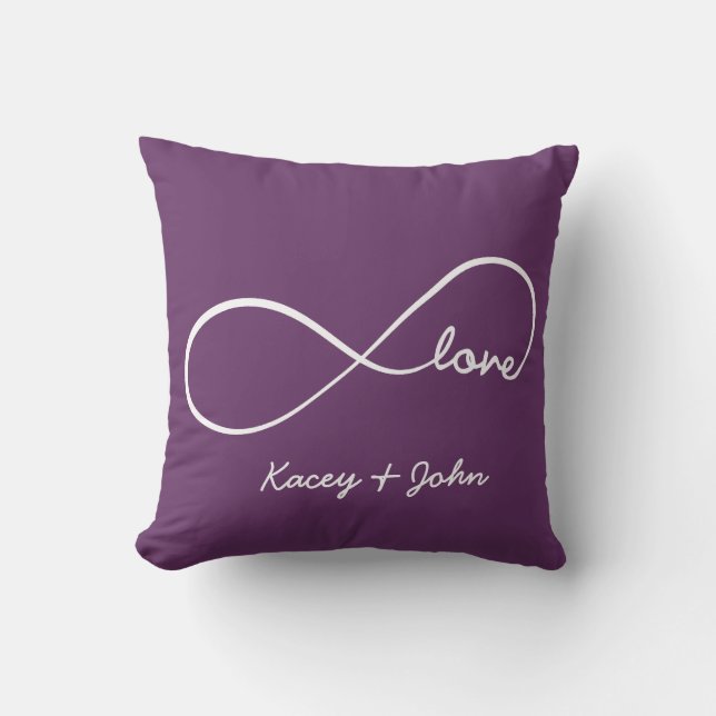 Coussin Infinity Love - violet (Recto)