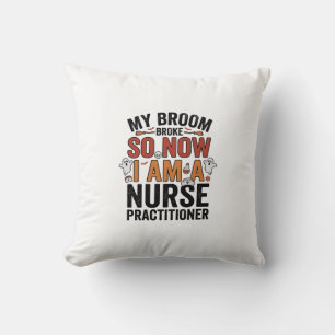 Coussin Infirmière de Halloween praticienne balai cassé vi