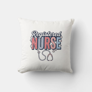 Coussin Infirmière diplômée modèle de t-shirt vintage vect