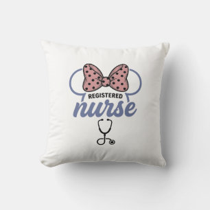 Coussin Infirmière diplômée stéthoscope à ruban graphique 