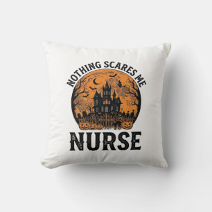 Coussin Infirmière Halloween Vintage Dessin de Lune Sombre