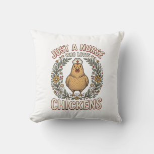 Coussin Infirmière qui aime les poulets Design de T-shirt 