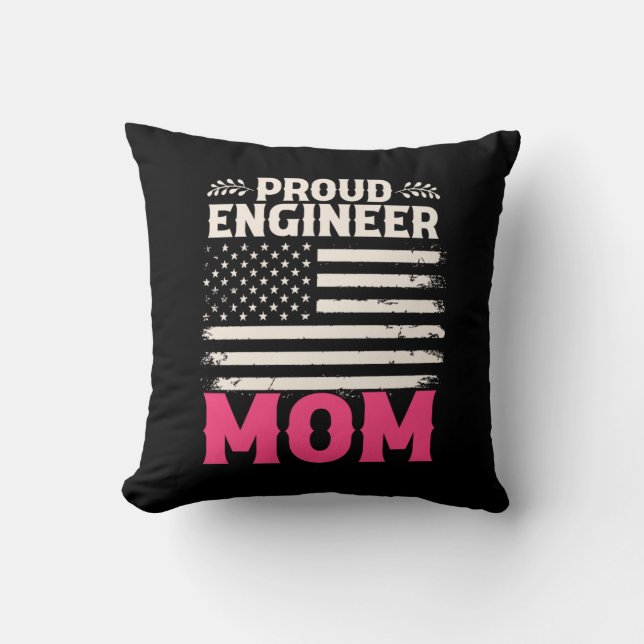 Coussin Ingénieur Art Fière Ingénieur Maman (Recto)