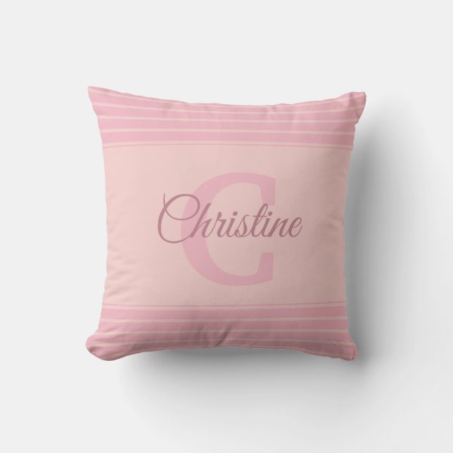 Coussin Initiale C Script À Main Nom Moderne Monogramme (Recto)