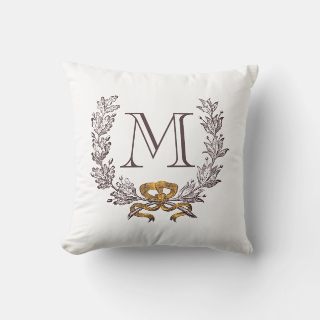 Coussin Initiale de monogramme personnalisée par guirlande (Recto)