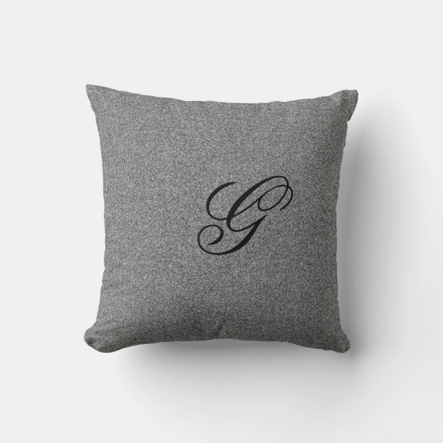 Coussin Initiale grise de monogramme (Recto)