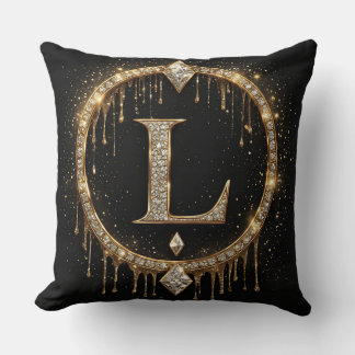 Coussin Initiale Personnalisée Lettre L Monogramme Or Diam
