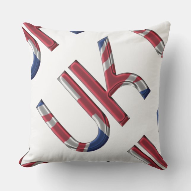 Coussin Initiales à la typographie britannique du drapeau  (Recto)